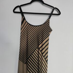 Bailey Blue gold & black striped strap dress
